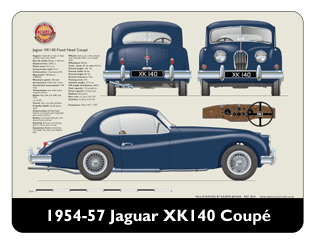 Jaguar XK140 Coupe (wire wheels) 1954-57 Mouse Mat